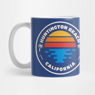 Retro Huntington Beach California Vintage Surfing Beach Emblem Mug